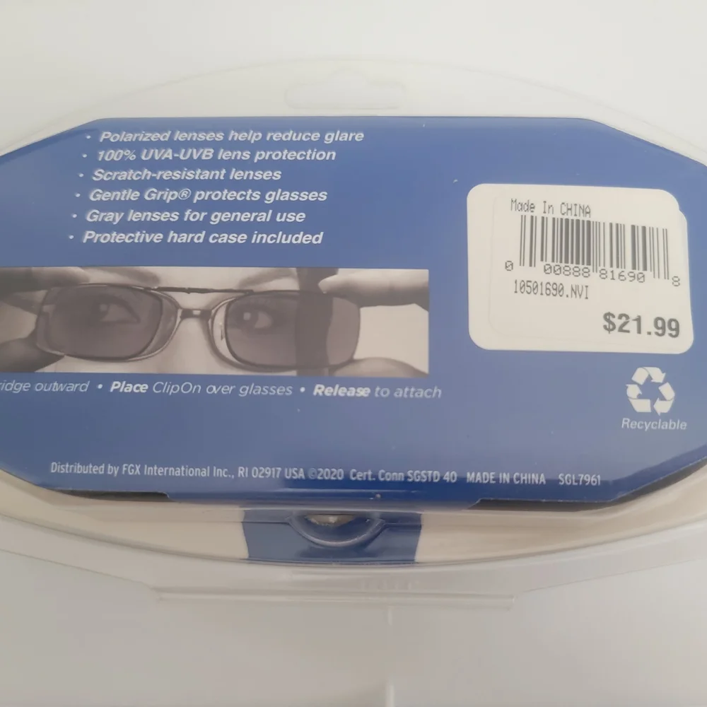 Black Clip-On Glasses with Polarized Lenses